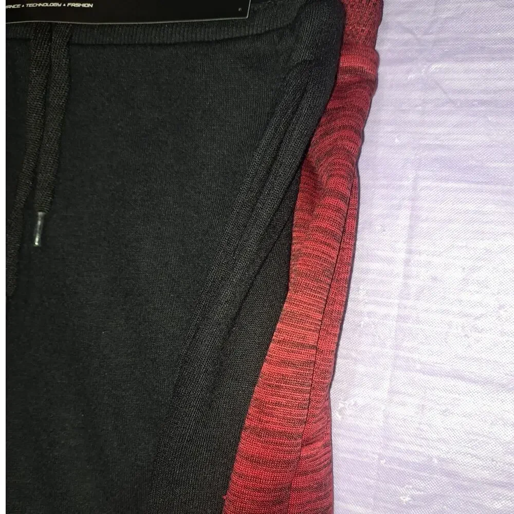 Boys 2-Pack Red & Black Athletic Performance Jogger Pants with Pockets Size 8